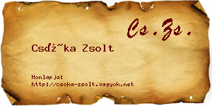 Csóka Zsolt névjegykártya